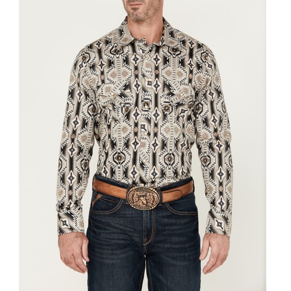 Rock & Roll Denim Other - Rock & Roll Denim Southwestern‎ Long Sleeve Pearl Snap Stretch Western Shirt XL